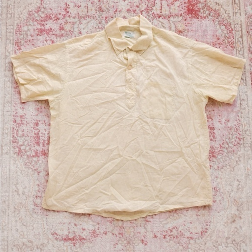 League, Men's Beige Short Sleeve Shirt